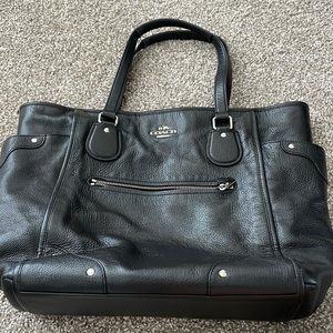 Black coach tote bag